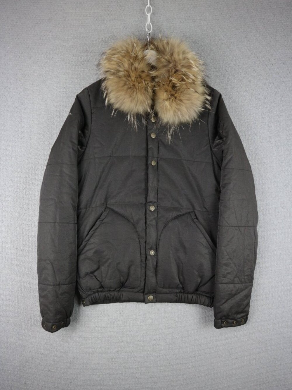 Trove Raccoon Fur Zip Up Jacket Made in Japan Size 2